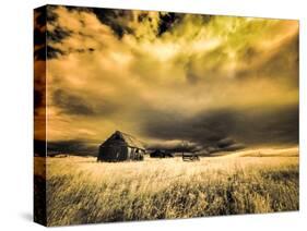 USA, Idaho, Liberty, Infrared of old cabin near Liberty-Terry Eggers-Stretched Canvas