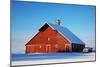 USA, Idaho, Old Red Barn and Truck after Snowstorm-Terry Eggers-Mounted Photographic Print