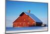 USA, Idaho, Old Red Barn and Truck after Snowstorm-Terry Eggers-Mounted Photographic Print