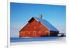 USA, Idaho, Old Red Barn and Truck after Snowstorm-Terry Eggers-Framed Photographic Print