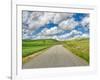 USA, Idaho, Palouse. Backroad with lone tree in wheat field-Terry Eggers-Framed Photographic Print