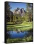 USA, Idaho, Sawtooth Wilderness, a Peak Reflecting in a Meadow Pond-Christopher Talbot Frank-Framed Stretched Canvas