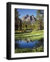 USA, Idaho, Sawtooth Wilderness, a Peak Reflecting in a Meadow Pond-Christopher Talbot Frank-Framed Photographic Print