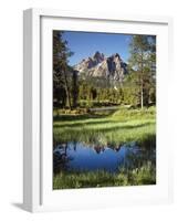 USA, Idaho, Sawtooth Wilderness, a Peak Reflecting in a Meadow Pond-Christopher Talbot Frank-Framed Photographic Print