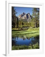 USA, Idaho, Sawtooth Wilderness, a Peak Reflecting in a Meadow Pond-Christopher Talbot Frank-Framed Photographic Print