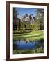 USA, Idaho, Sawtooth Wilderness, a Peak Reflecting in a Meadow Pond-Christopher Talbot Frank-Framed Photographic Print