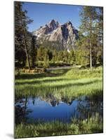 USA, Idaho, Sawtooth Wilderness, a Peak Reflecting in a Meadow Pond-Christopher Talbot Frank-Mounted Photographic Print