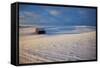 USA, Idaho, Small Barn in Snow Covered Field-Terry Eggers-Framed Stretched Canvas