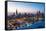 Usa, Illinois, Chicago. Aerial Dusk View of the City and Millennium Park in Winter.-Nick Ledger-Framed Stretched Canvas