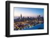 Usa, Illinois, Chicago. Aerial Dusk View of the City and Millennium Park in Winter.-Nick Ledger-Framed Photographic Print