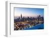 Usa, Illinois, Chicago. Aerial Dusk View of the City and Millennium Park in Winter.-Nick Ledger-Framed Photographic Print