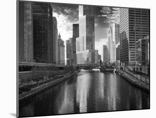 USA, ILlinois, Chicago. Bridge with Trump Tower and Chicago Tribune-Petr Bednarik-Mounted Premium Photographic Print