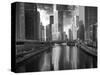 USA, ILlinois, Chicago. Bridge with Trump Tower and Chicago Tribune-Petr Bednarik-Stretched Canvas