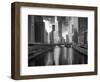 USA, ILlinois, Chicago. Bridge with Trump Tower and Chicago Tribune-Petr Bednarik-Framed Photographic Print