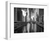 USA, ILlinois, Chicago. Bridge with Trump Tower and Chicago Tribune-Petr Bednarik-Framed Photographic Print