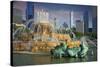 USA, ILlinois, Chicago, Buckingham Fountain in Downtown Chicago-Petr Bednarik-Stretched Canvas