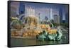 USA, ILlinois, Chicago, Buckingham Fountain in Downtown Chicago-Petr Bednarik-Framed Stretched Canvas