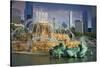 USA, ILlinois, Chicago, Buckingham Fountain in Downtown Chicago-Petr Bednarik-Stretched Canvas