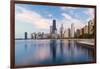 Usa, Illinois, Chicago, City Skyline and Lake Michigan-Gavin Hellier-Framed Photographic Print