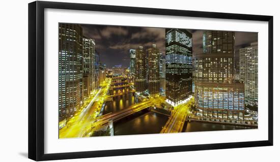 Usa, Illinois, Chicago, Downtown West Wacker Drive and Chicago River-Gavin Hellier-Framed Photographic Print