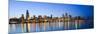 USA, Illinois, Chicago, Dusk View of the Skyline from Lake Michigan-Nick Ledger-Mounted Photographic Print