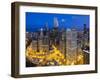 USA, Illinois, Chicago, Dusk View over the City-Nick Ledger-Framed Photographic Print