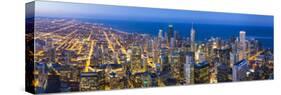 USA, Illinois, Chicago. Elevated Dusk View over the City from the Willis Tower.-Nick Ledger-Stretched Canvas