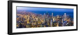 USA, Illinois, Chicago. Elevated Dusk View over the City from the Willis Tower.-Nick Ledger-Framed Photographic Print