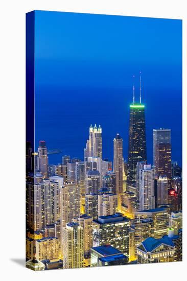 USA, Illinois, Chicago. Elevated Dusk View over the City from the Willis Tower.-Nick Ledger-Stretched Canvas