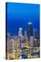 USA, Illinois, Chicago. Elevated Dusk View over the City from the Willis Tower.-Nick Ledger-Stretched Canvas