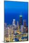 USA, Illinois, Chicago. Elevated Dusk View over the City from the Willis Tower.-Nick Ledger-Mounted Photographic Print