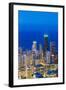 USA, Illinois, Chicago. Elevated Dusk View over the City from the Willis Tower.-Nick Ledger-Framed Photographic Print