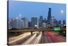 USA, Illinois, Chicago, Interstate Leading Downtown-Gavin Hellier-Stretched Canvas