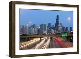 USA, Illinois, Chicago, Interstate Leading Downtown-Gavin Hellier-Framed Photographic Print