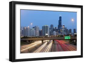 USA, Illinois, Chicago, Interstate Leading Downtown-Gavin Hellier-Framed Photographic Print