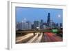 USA, Illinois, Chicago, Interstate Leading Downtown-Gavin Hellier-Framed Photographic Print