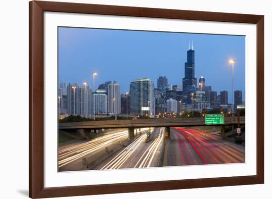 USA, Illinois, Chicago, Interstate Leading Downtown-Gavin Hellier-Framed Photographic Print