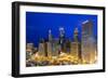 USA, Illinois, Chicago. Night Time View over the City.-Nick Ledger-Framed Photographic Print