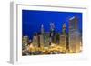 USA, Illinois, Chicago. Night Time View over the City.-Nick Ledger-Framed Photographic Print