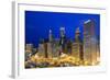 USA, Illinois, Chicago. Night Time View over the City.-Nick Ledger-Framed Photographic Print