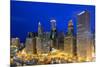 USA, Illinois, Chicago. Night Time View over the City.-Nick Ledger-Mounted Photographic Print