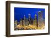 USA, Illinois, Chicago. Night Time View over the City.-Nick Ledger-Framed Photographic Print