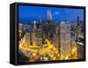USA, Illinois, Chicago, Panoramic View over the City-Nick Ledger-Framed Stretched Canvas