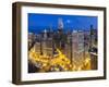 USA, Illinois, Chicago, Panoramic View over the City-Nick Ledger-Framed Photographic Print