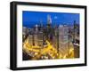 USA, Illinois, Chicago, Panoramic View over the City-Nick Ledger-Framed Photographic Print