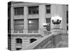 USA, ILlinois, Chicago, Sandstone Rail with Two Lamp Posts-Petr Bednarik-Stretched Canvas