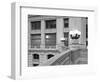 USA, ILlinois, Chicago, Sandstone Rail with Two Lamp Posts-Petr Bednarik-Framed Photographic Print