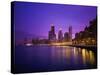 Usa, Illinois, Chicago Skyline and Lake Michigan, Night-Robert Glusic-Stretched Canvas