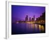 Usa, Illinois, Chicago Skyline and Lake Michigan, Night-Robert Glusic-Framed Photographic Print