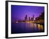 Usa, Illinois, Chicago Skyline and Lake Michigan, Night-Robert Glusic-Framed Photographic Print